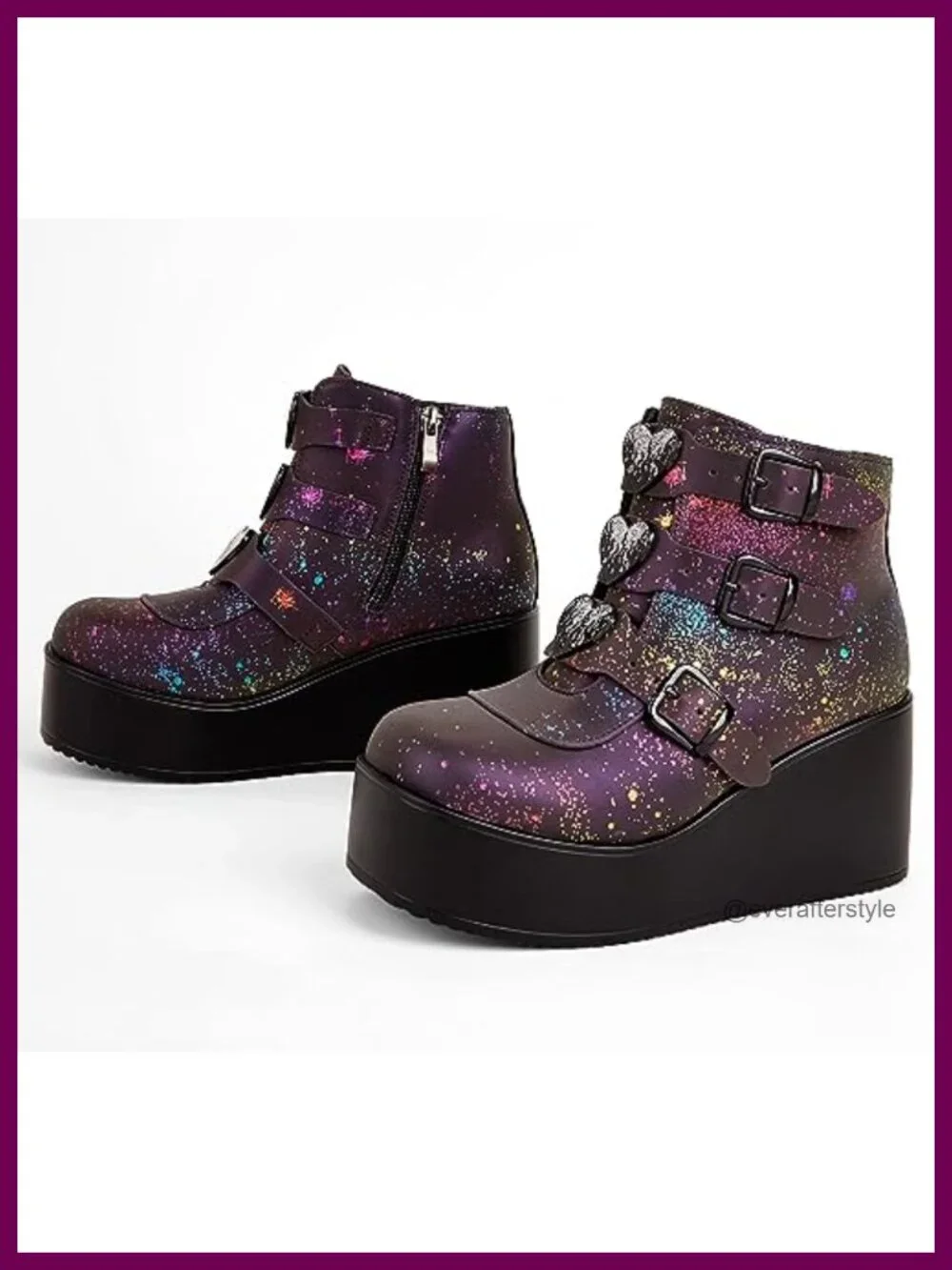 Women's Platform Chunky Ankle Booties Wedge Heel PU